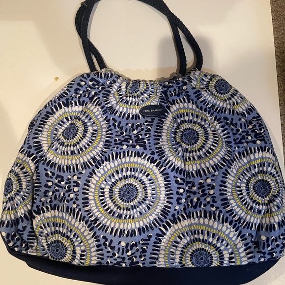 Vera Bradley tote bag multi blue with yellow and white - Picture 5 of 8